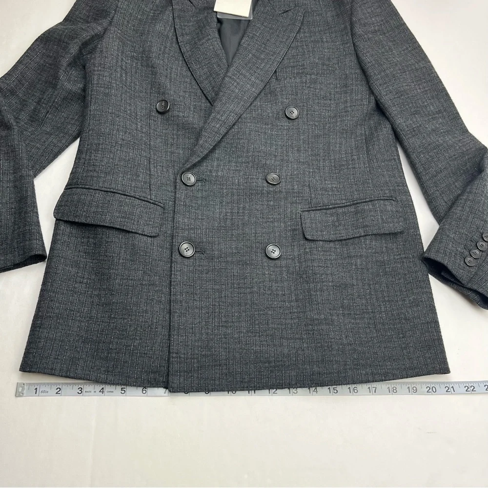 A.L.C.‎ Chadwick Metallic Stripe Double Breasted Blazer Jacket Size 6 90s NEW - Picture 12 of 16